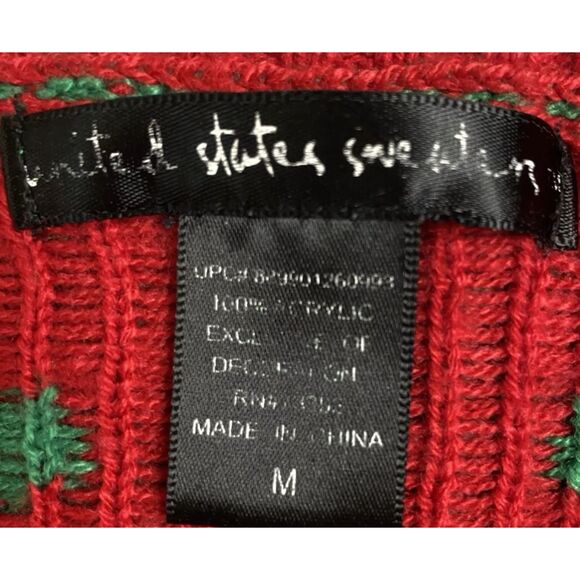 United States Sweaters Womens M Christmas Penguin Glasses Bow Sequins Polka Dots - Picture 10 of 10